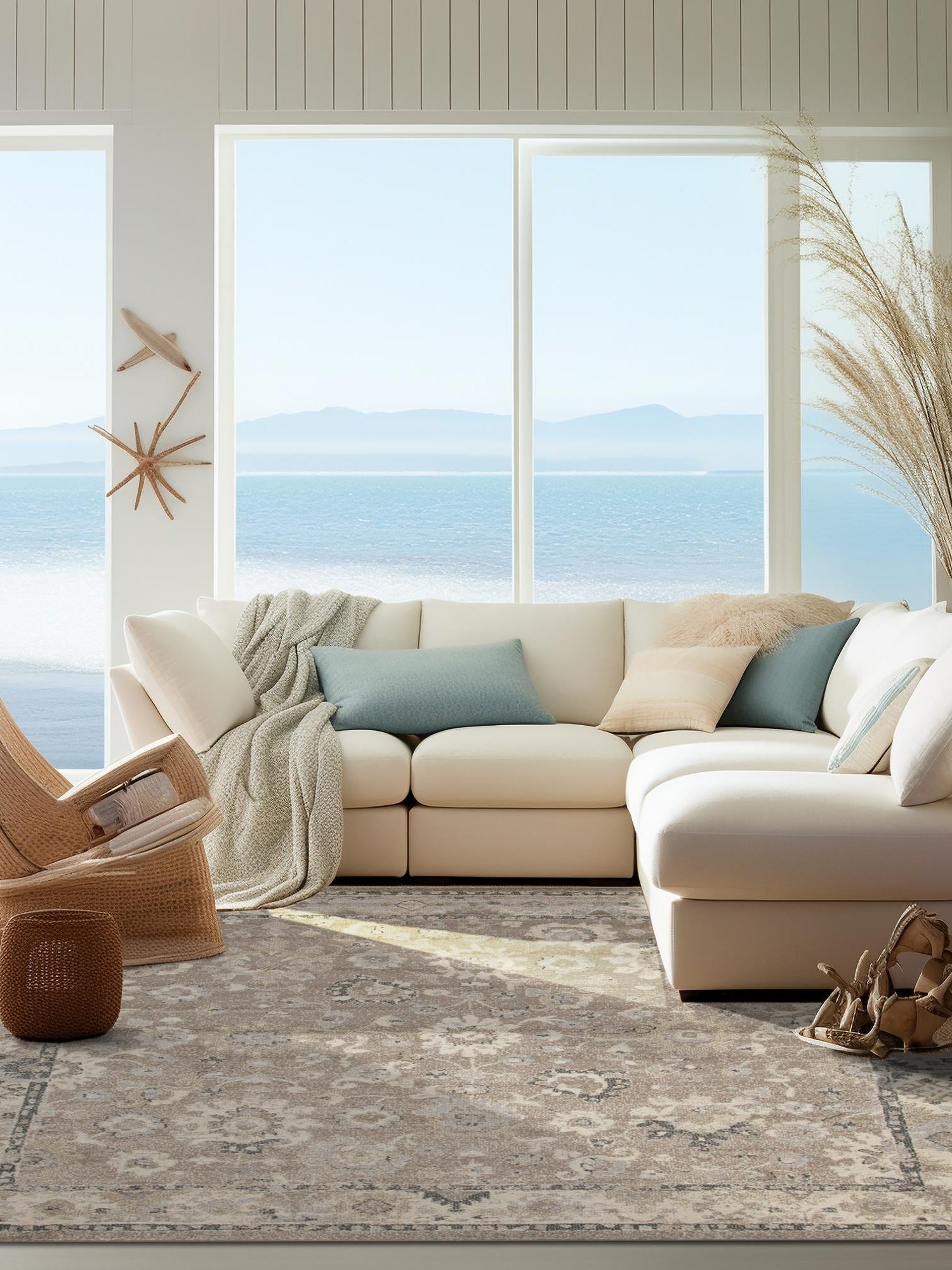 Beige Brown 10' x 10' Penrose Square Area Rug