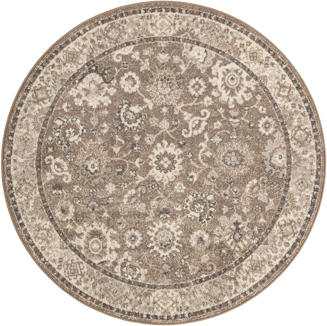 Beige Brown 6' 1 x 6' 1 Penrose Round Area Rug