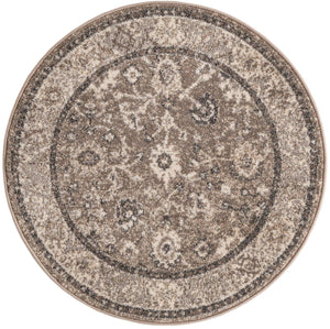Beige Brown 3' 1 x 3' 1 Penrose Round Area Rug