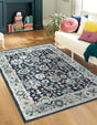 Navy Blue 9' x 12' Penrose Rectangle Area Rug Classic Durable Stain Resistant Easy Clean Carpet for Traditional Indoor Home Decor for Sale at Rug Engine
