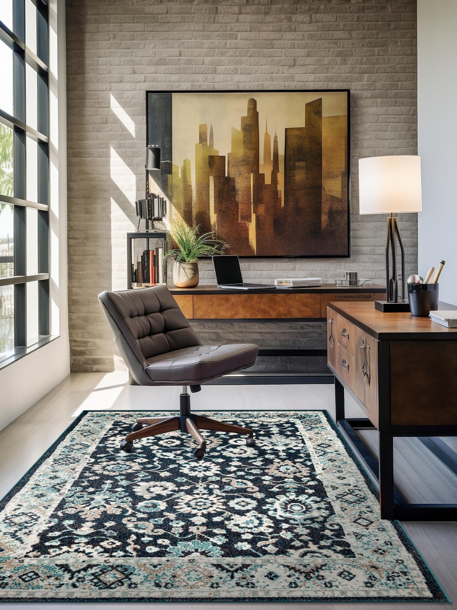 Navy Blue 2' x 3' 1 Penrose Rectangle Area Rug