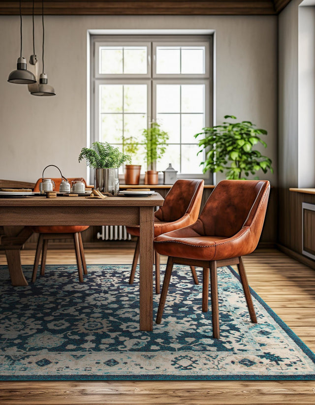 Navy Blue 7' 10 x 7' 10 Penrose Square Area Rug