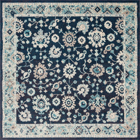 Navy Blue 7' 10 x 7' 10 Penrose Square Area Rug