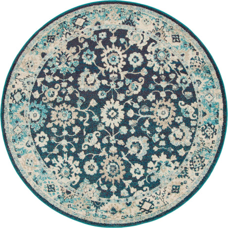 Navy Blue 6' 1 x 6' 1 Penrose Round Area Rug