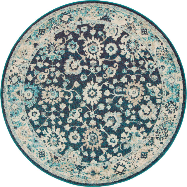 Navy Blue 6' 1 x 6' 1 Penrose Round Area Rug