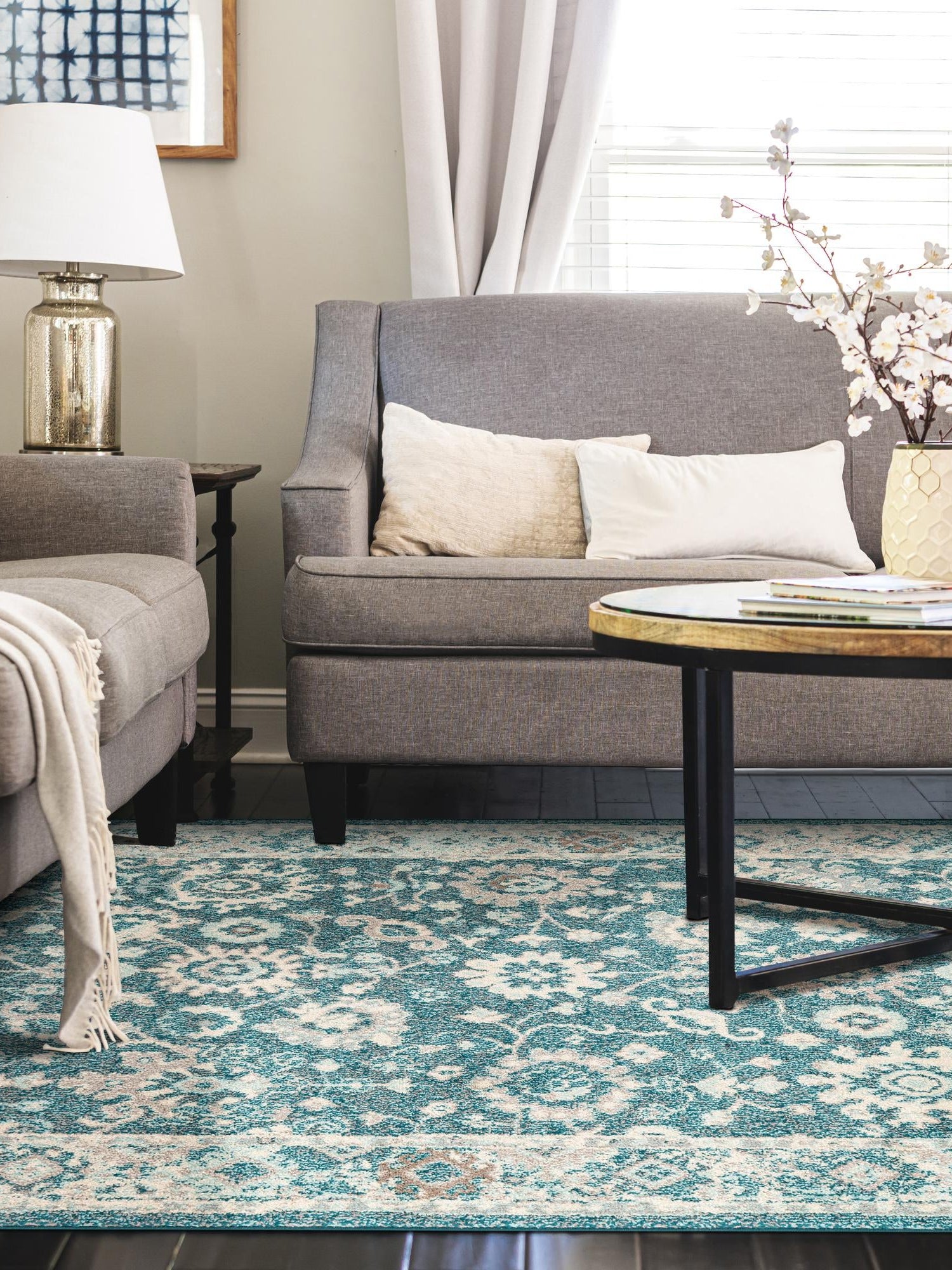 Turquoise 2' x 3' 1 Penrose Rectangle Area Rug