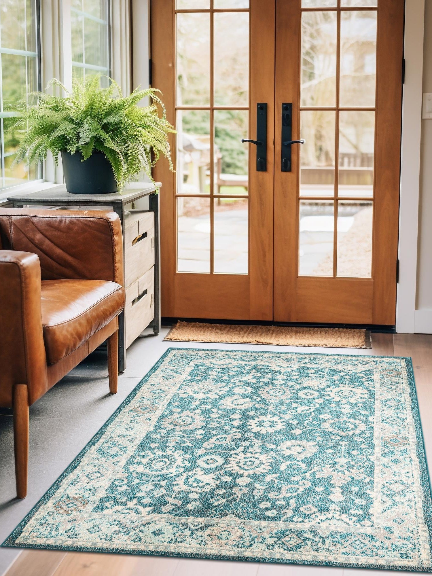 Turquoise 2' x 3' 1 Penrose Rectangle Area Rug