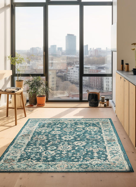 Turquoise 2' x 3' 1 Penrose Rectangle Area Rug Classic Durable Stain Resistant Easy Clean Carpet for Traditional Indoor Home Decor for Sale at Rug Engine