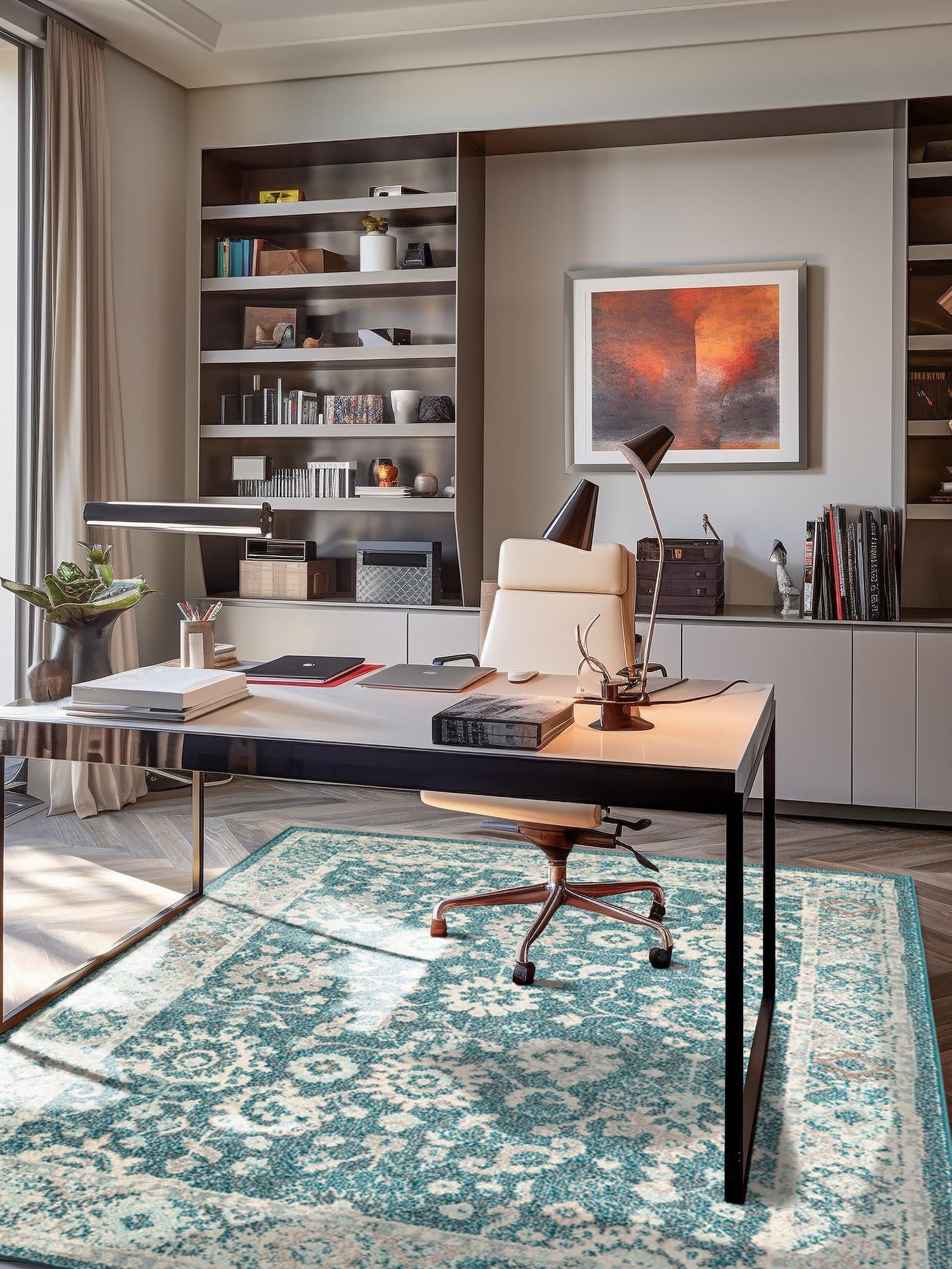 Turquoise 5' 3 x 8' Penrose Rectangle Area Rug