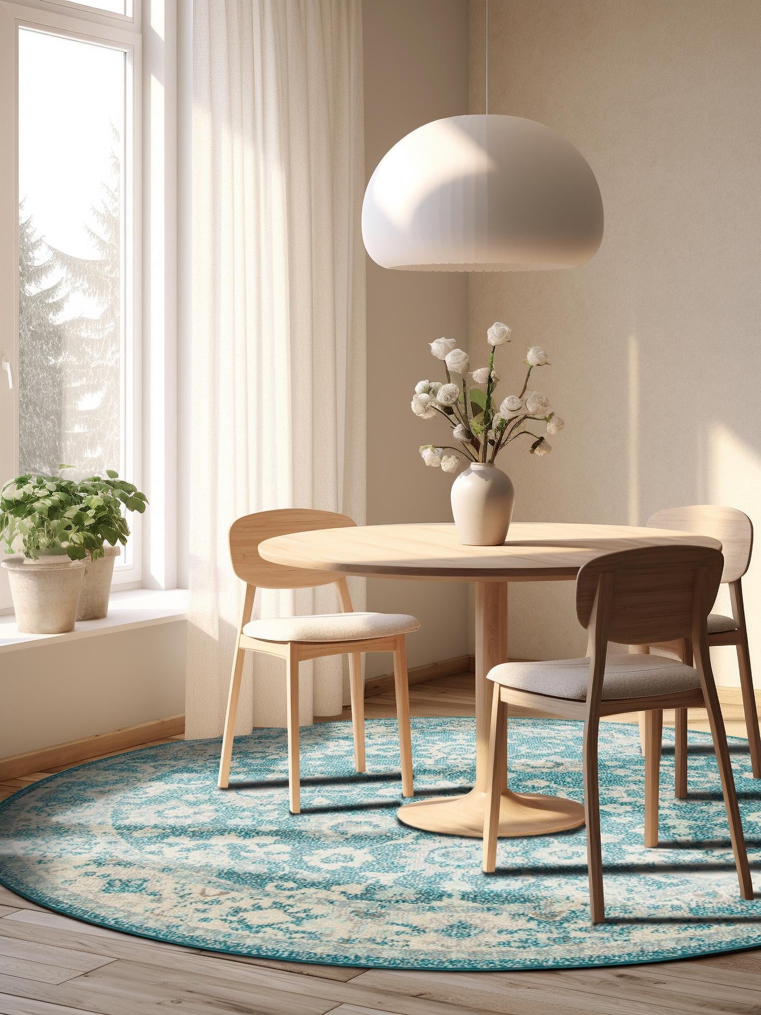 Turquoise 3' 1 x 3' 1 Penrose Round Area Rug