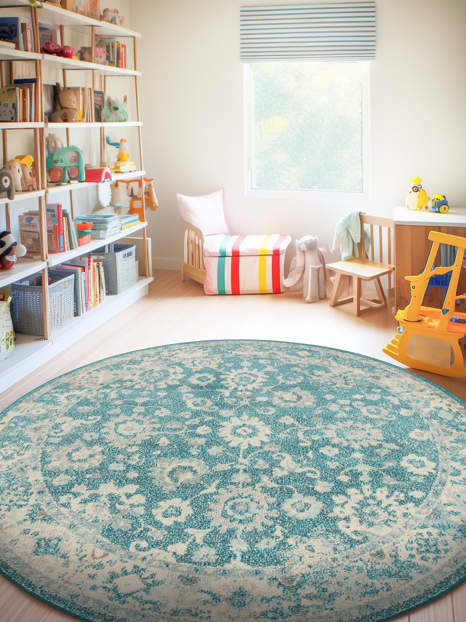 Turquoise 3' 1 x 3' 1 Penrose Round Area Rug