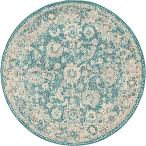 Turquoise 3' 1 x 3' 1 Penrose Round Area Rug