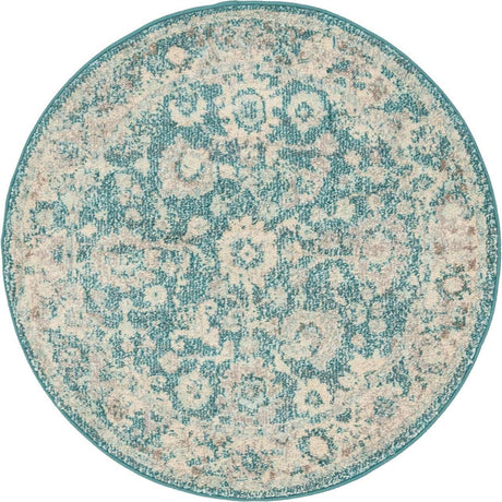 Turquoise 3' 1 x 3' 1 Penrose Round Area Rug