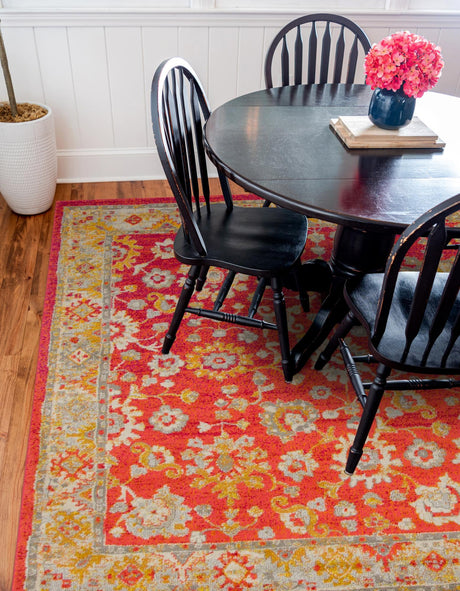 Rust Red 8' x 8' Penrose Square Area Rug Classic Durable Stain Resistant Easy Clean Carpet for Traditional Indoor Home Decor for Sale at Rug Engine