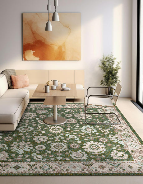 Green 7' 10 x 7' 10 Penrose Square Area Rug