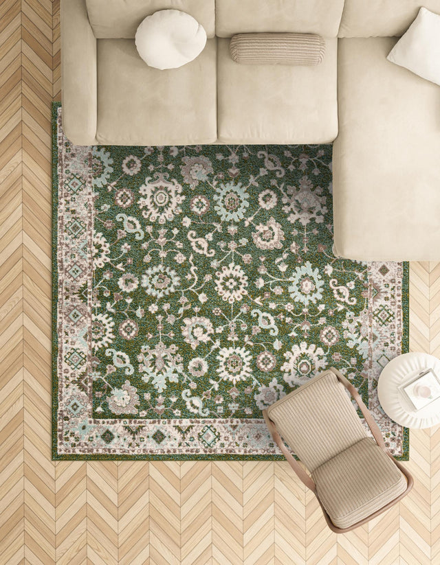 Green 7' 10 x 7' 10 Penrose Square Area Rug