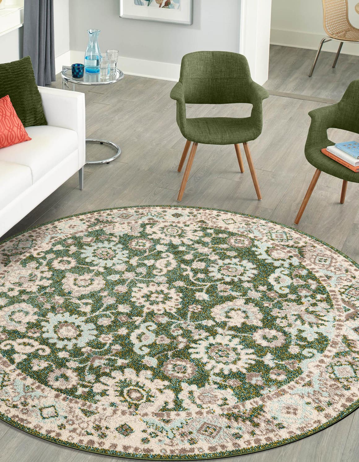 Green 6' 1 x 6' 1 Penrose Round Area Rug