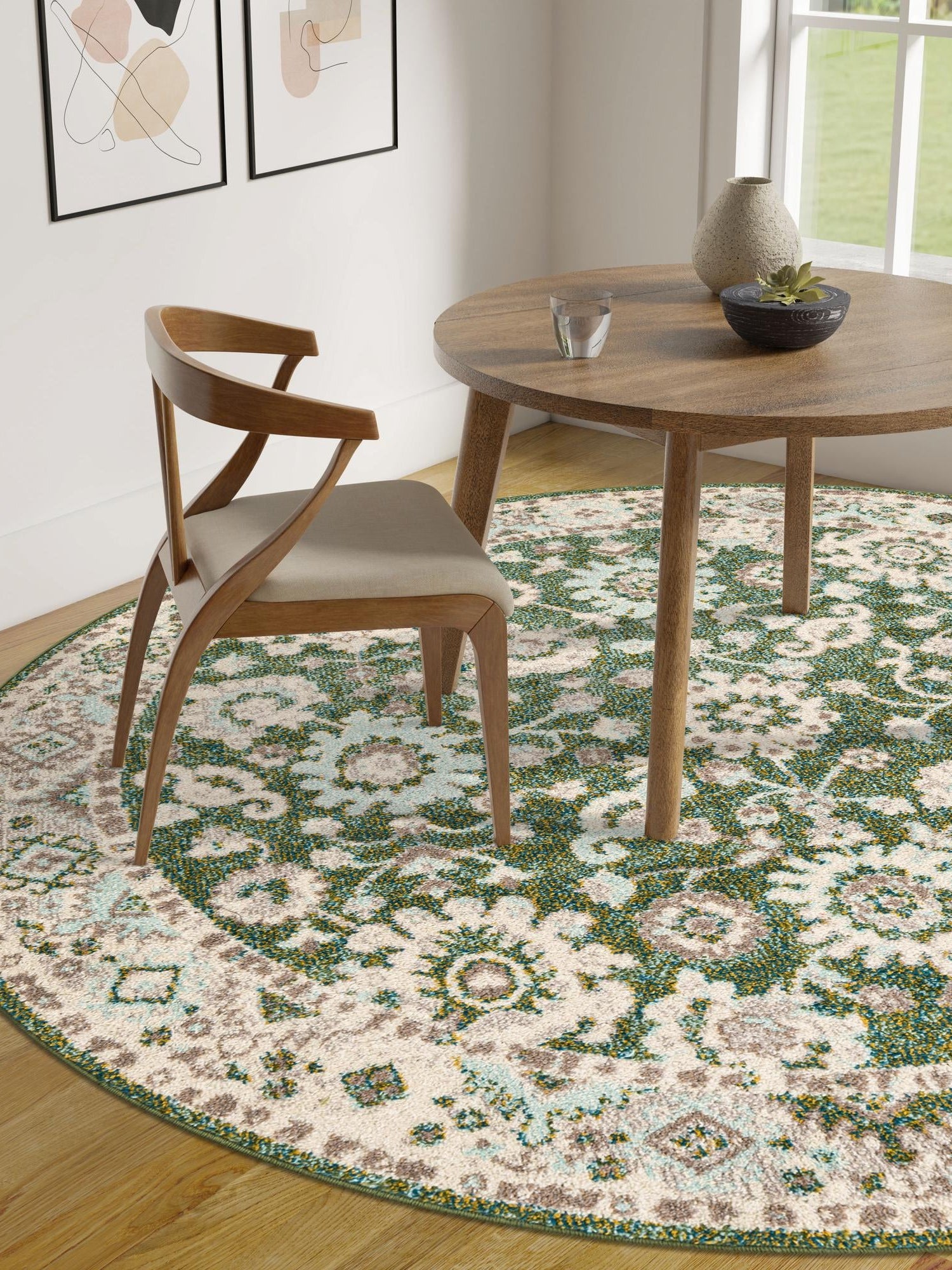 Green 3' 1 x 3' 1 Penrose Round Area Rug
