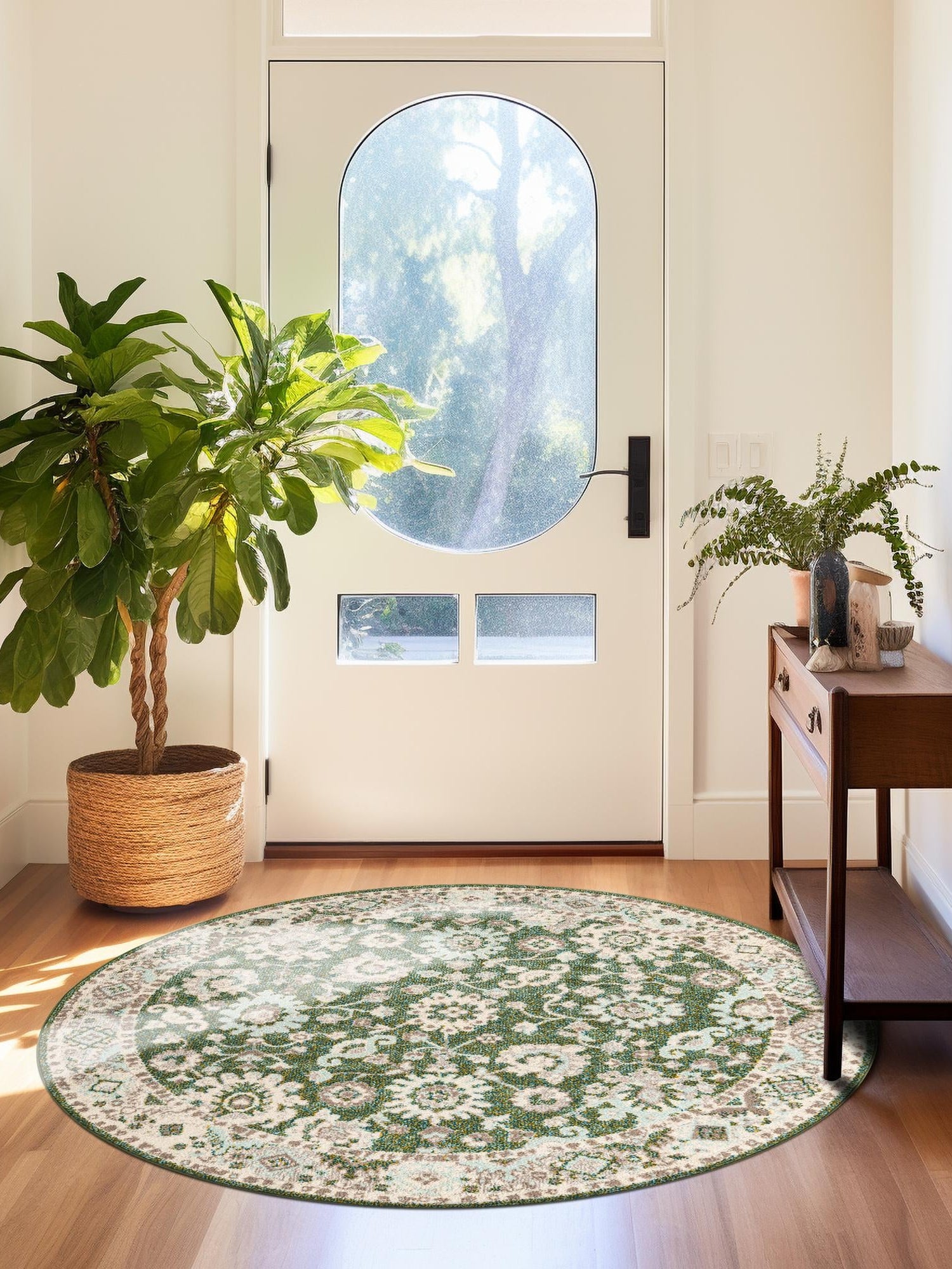 Green 3' 1 x 3' 1 Penrose Round Area Rug