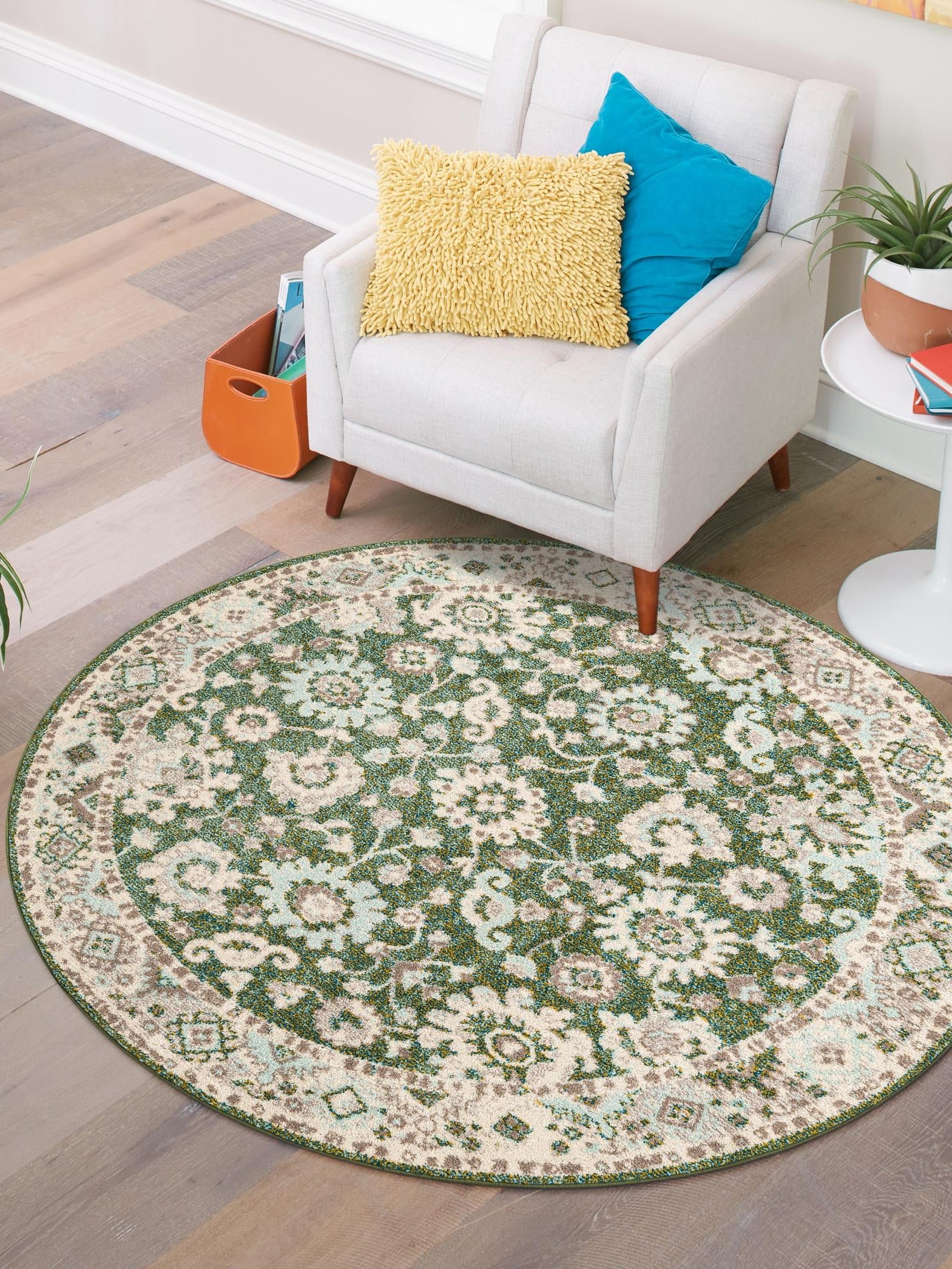 Green 3' 1 x 3' 1 Penrose Round Area Rug