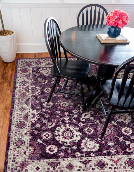 Purple 7' 10 x 7' 10 Penrose Square Area Rug Classic Durable Stain Resistant Easy Clean Carpet for Traditional Indoor Home Decor for Sale at Rug Engine
