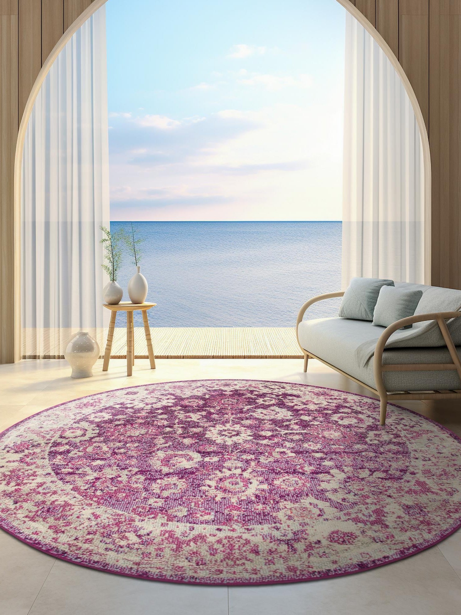 Purple 3' 1 x 3' 1 Penrose Round Area Rug