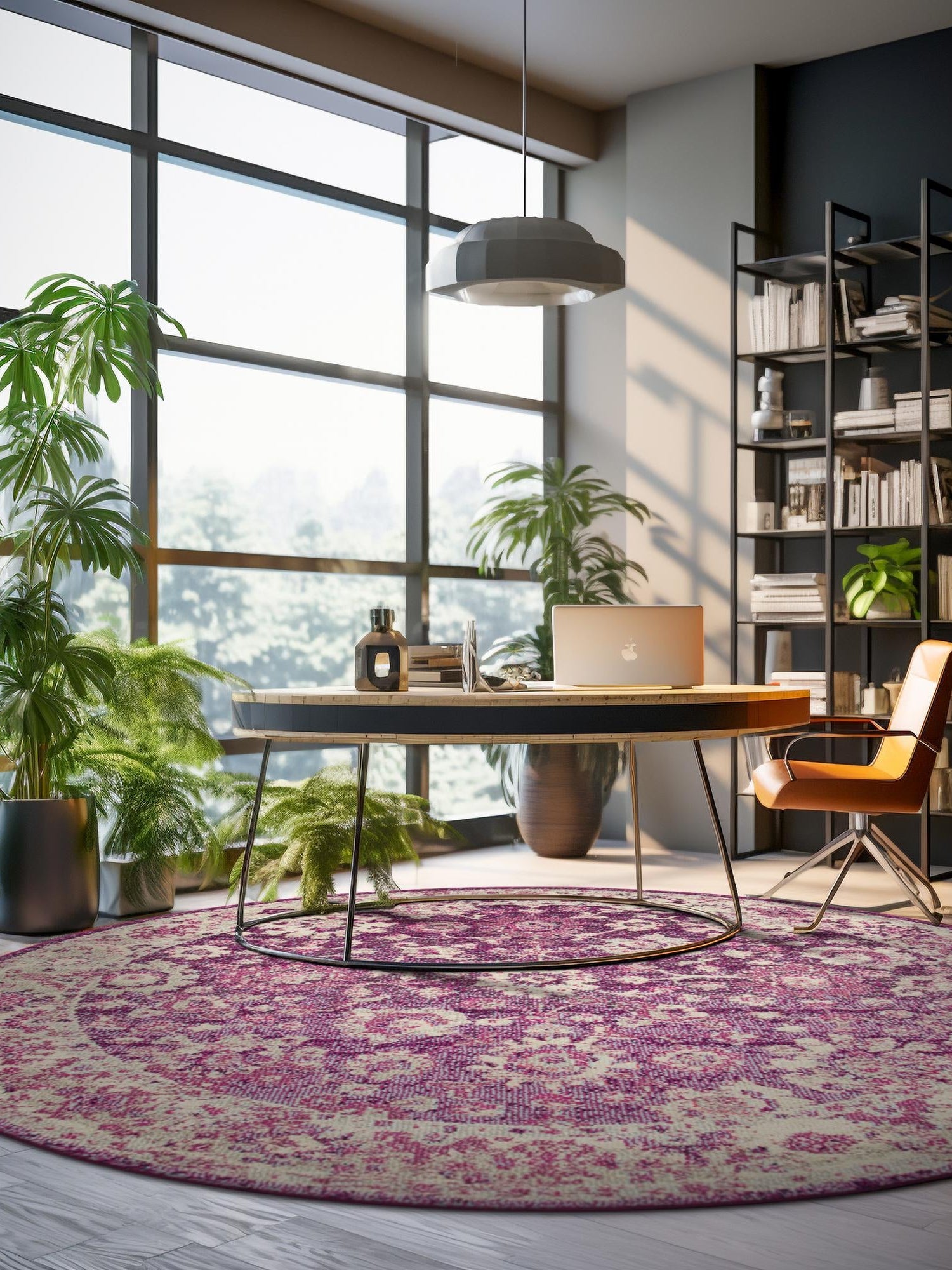 Purple 3' 1 x 3' 1 Penrose Round Area Rug