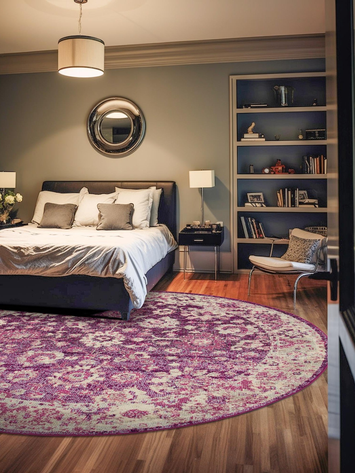 Purple 3' 1 x 3' 1 Penrose Round Area Rug