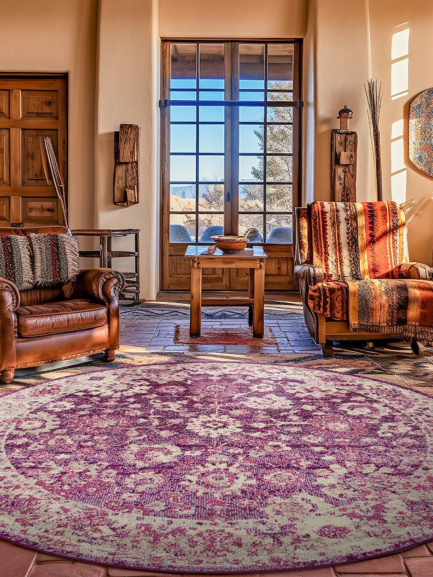 Purple 3' 1 x 3' 1 Penrose Round Area Rug