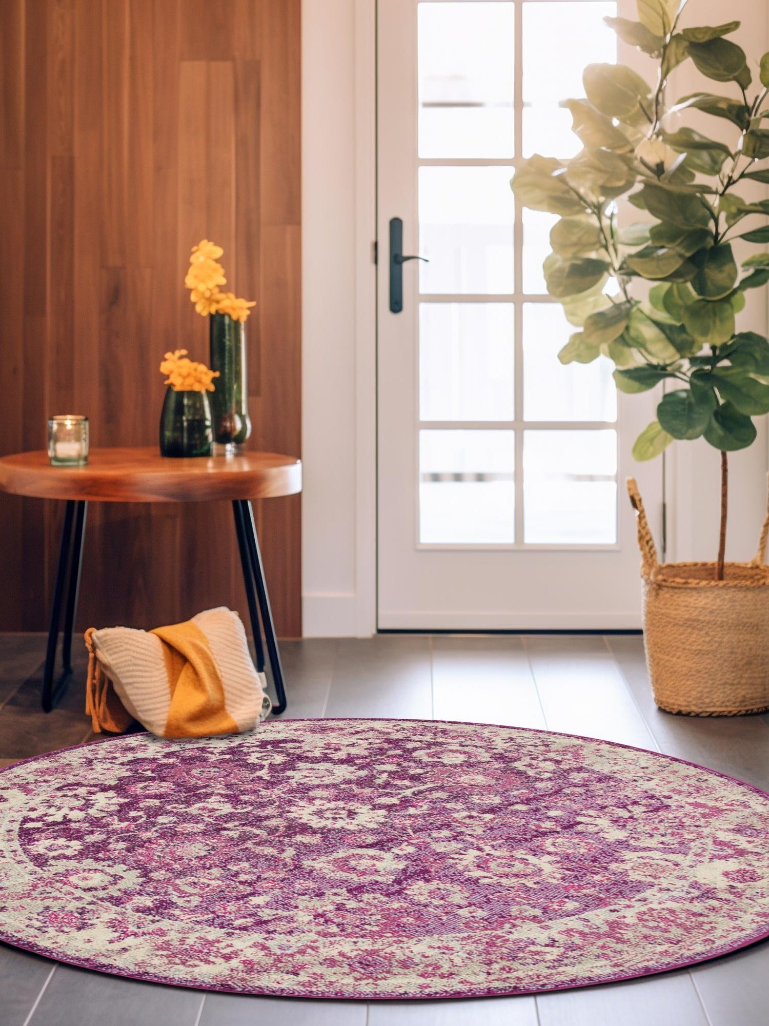 Purple 3' 1 x 3' 1 Penrose Round Area Rug