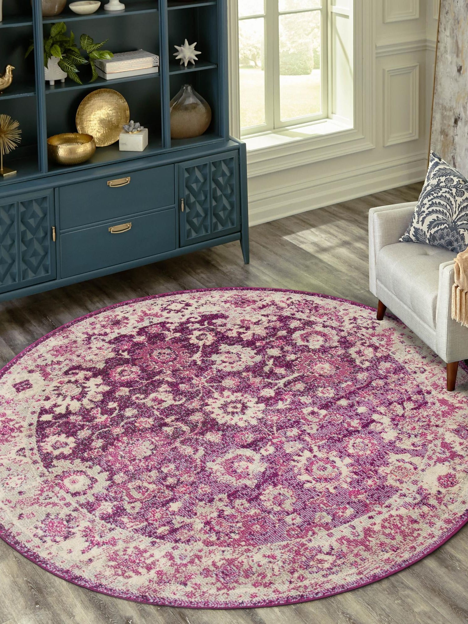 Purple 6' 1 x 6' 1 Penrose Round Area Rug
