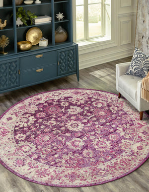 Purple 6' 1 x 6' 1 Penrose Round Area Rug