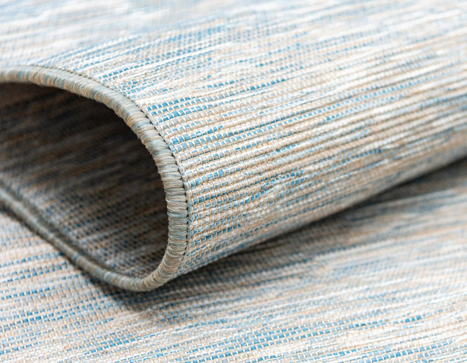 Blue 4' 2 x 6' Outdoor Solid Rectangle Area Rug Weather Resistant for Patio, Deck, Terrace, Balcony, Porch 100% Polypropylene Minimalist Waterproof Carpet for Sale at Rug Engine