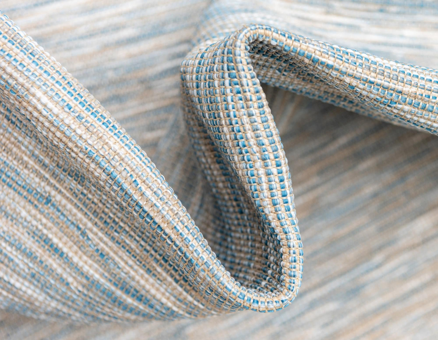 Blue 4' 2 x 6' Outdoor Solid Rectangle Area Rug Weather Resistant for Patio, Deck, Terrace, Balcony, Porch 100% Polypropylene Minimalist Waterproof Carpet for Sale at Rug Engine
