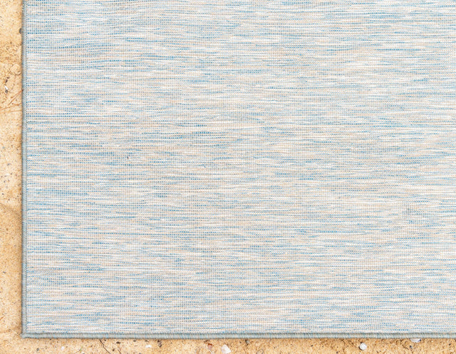 Blue 4' 2 x 6' Outdoor Solid Rectangle Area Rug Weather Resistant for Patio, Deck, Terrace, Balcony, Porch 100% Polypropylene Minimalist Waterproof Carpet for Sale at Rug Engine