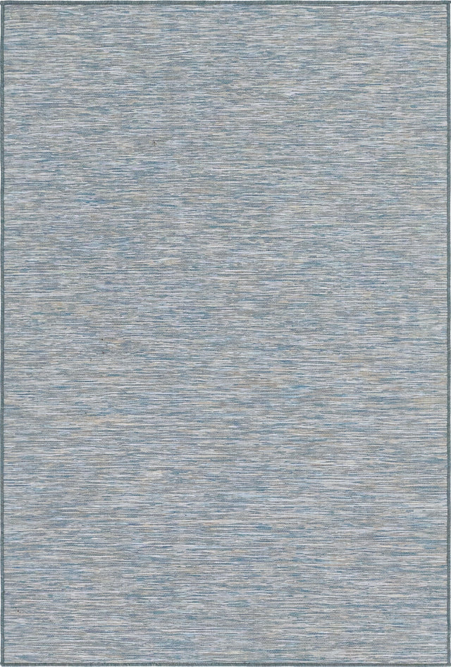 Blue 4' 2 x 6' Outdoor Solid Rectangle Area Rug Weather Resistant for Patio, Deck, Terrace, Balcony, Porch 100% Polypropylene Minimalist Waterproof Carpet for Sale at Rug Engine