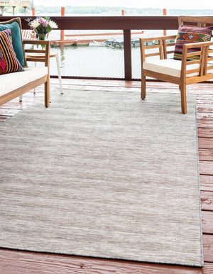 Gray 4' 2 x 6' Outdoor Solid Rectangle Area Rug Weather Resistant for Patio, Deck, Terrace, Balcony, Porch 100% Polypropylene Minimalist Waterproof Carpet for Sale at Rug Engine