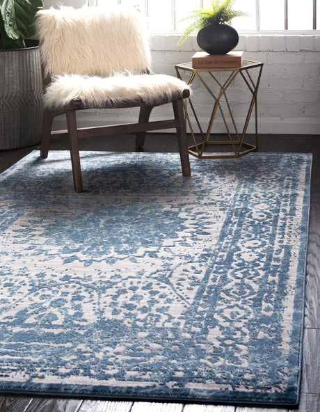 Light Blue 5' 1 x 8' Aberdeen Rectangle Area Rug 60% Polypropylene & 40% Polyester Living Dining Office Room Carpet for Sale at Rug Engine
