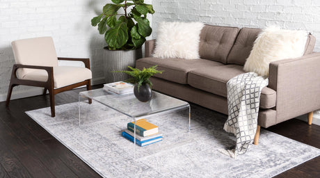 Gray 4' 1 x 6' 1 Aberdeen Rectangle Area Rug 60% Polypropylene & 40% Polyester Living Dining Office Room Carpet for Sale at Rug Engine