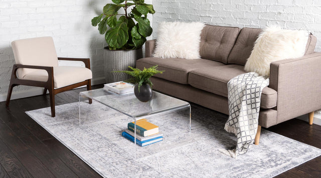 Gray 4' 1 x 6' 1 Aberdeen Rectangle Area Rug 60% Polypropylene & 40% Polyester Living Dining Office Room Carpet for Sale at Rug Engine