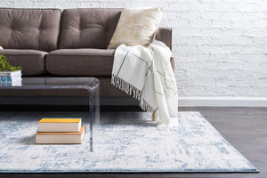 Blue 4' 1 x 6' 1 Aberdeen Rectangle Area Rug 60% Polypropylene & 40% Polyester Living Dining Office Room Carpet for Sale at Rug Engine