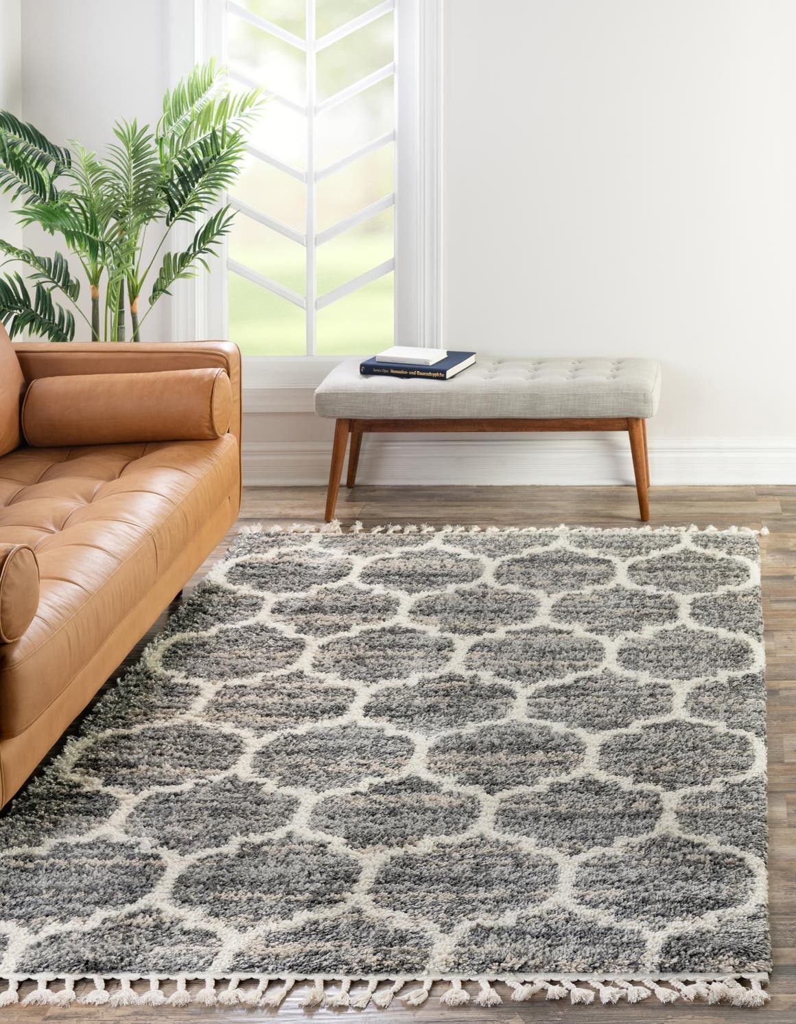 Gray 5' 1 x 8' Hygge Shag Rectangle Area Rug Thick Soft Touch Fluffy & Plush Shaggy Pile 100% Polypropylene With Jute Backing Modern Carpet for Sale at Rug Engine