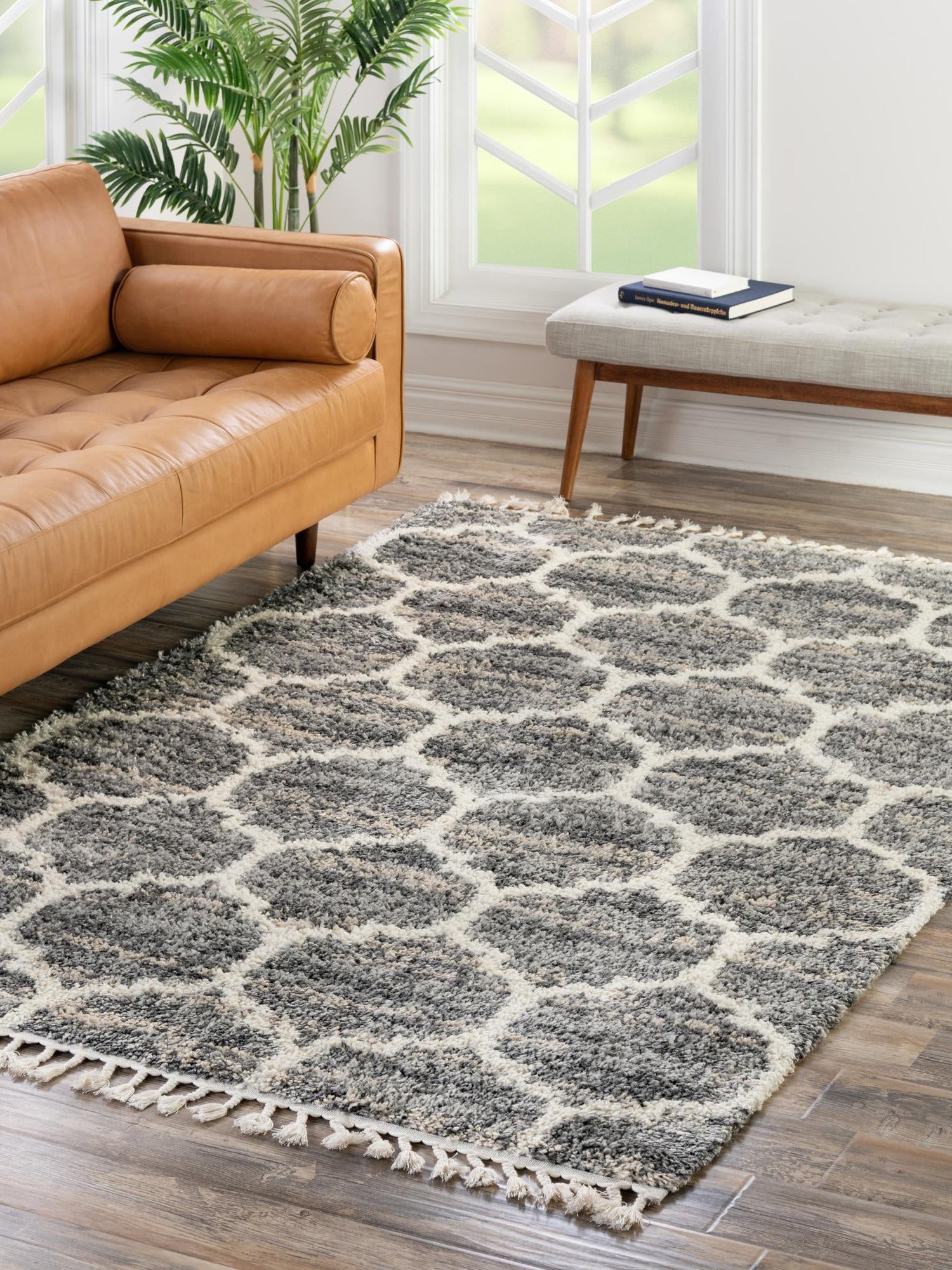 Gray 5' 1 x 8' Hygge Shag Rectangle Area Rug Thick Soft Touch Fluffy & Plush Shaggy Pile 100% Polypropylene With Jute Backing Modern Carpet for Sale at Rug Engine