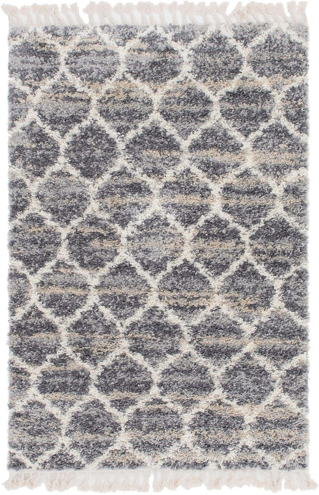 Gray 4' 1 x 6' 1 Hygge Shag Rectangle Area Rug Thick Soft Touch Fluffy & Plush Shaggy Pile 100% Polypropylene With Jute Backing Modern Carpet for Sale at Rug Engine