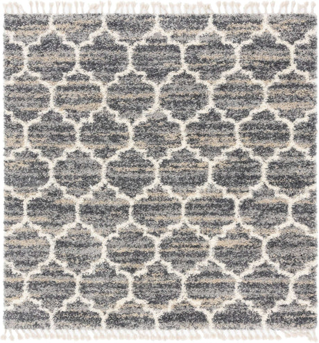 Gray 8' x 8' Hygge Shag Square Area Rug Thick Soft Touch Fluffy & Plush Shaggy Pile 100% Polypropylene With Jute Backing Modern Carpet for Sale at Rug Engine