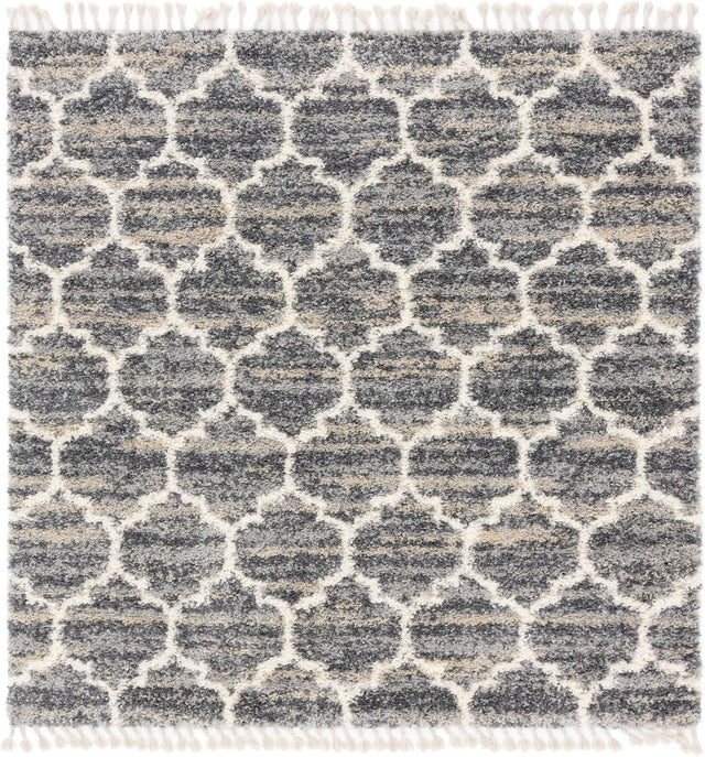 Gray 8' x 8' Hygge Shag Square Area Rug Thick Soft Touch Fluffy & Plush Shaggy Pile 100% Polypropylene With Jute Backing Modern Carpet for Sale at Rug Engine
