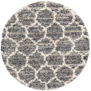 Gray 5' x 5' Hygge Shag Round Area Rug Thick Soft Touch Fluffy & Plush Shaggy Pile 100% Polypropylene With Jute Backing Modern Carpet for Sale at Rug Engine