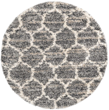 Gray 5' x 5' Hygge Shag Round Area Rug Thick Soft Touch Fluffy & Plush Shaggy Pile 100% Polypropylene With Jute Backing Modern Carpet for Sale at Rug Engine