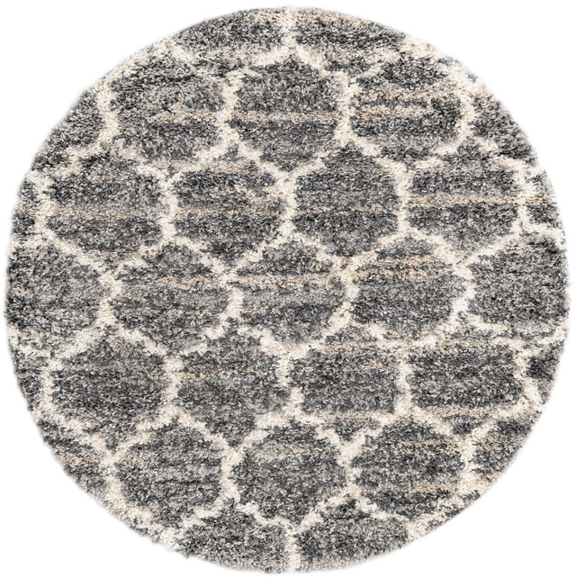 Gray 5' x 5' Hygge Shag Round Area Rug Thick Soft Touch Fluffy & Plush Shaggy Pile 100% Polypropylene With Jute Backing Modern Carpet for Sale at Rug Engine