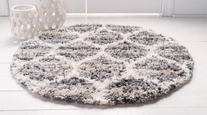 Gray 5' x 5' Hygge Shag Round Area Rug Thick Soft Touch Fluffy & Plush Shaggy Pile 100% Polypropylene With Jute Backing Modern Carpet for Sale at Rug Engine
